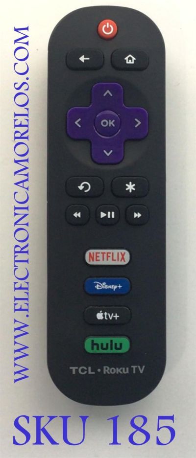 CONTROL REMOTO ORIGINAL NUEVO PARA SMART TV TCL / NUMERO DE PARTE 017030101XA4 / JH-14170 / MODELOS 65S535 / 50S535 / 75S423 / 55S525 / 50S423 / 32S325 / 65S425 